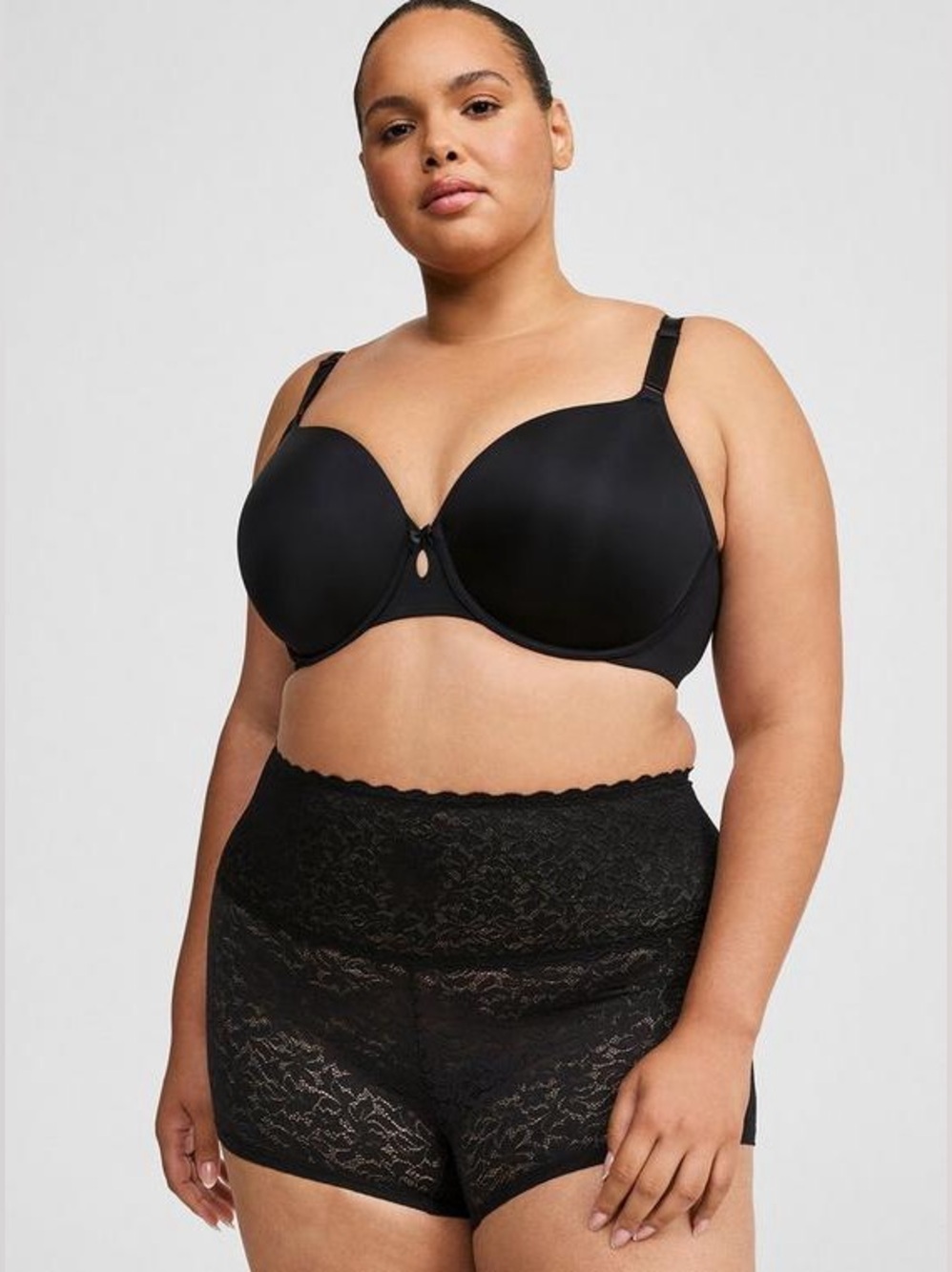 Torrid Curve Mid-Rise Black Floral Lace Boyshort Panty Size 6 NWT Plus Size